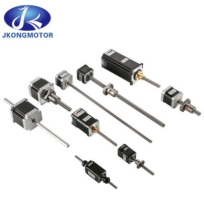 Jkongmotor OEM ODM Zindywidualizowany 2-fazowy hybrydowy dwubiegunowy Nema 8 11 14 17 23 24 34 Linjowy silnik krokany z ołowianą śrubą